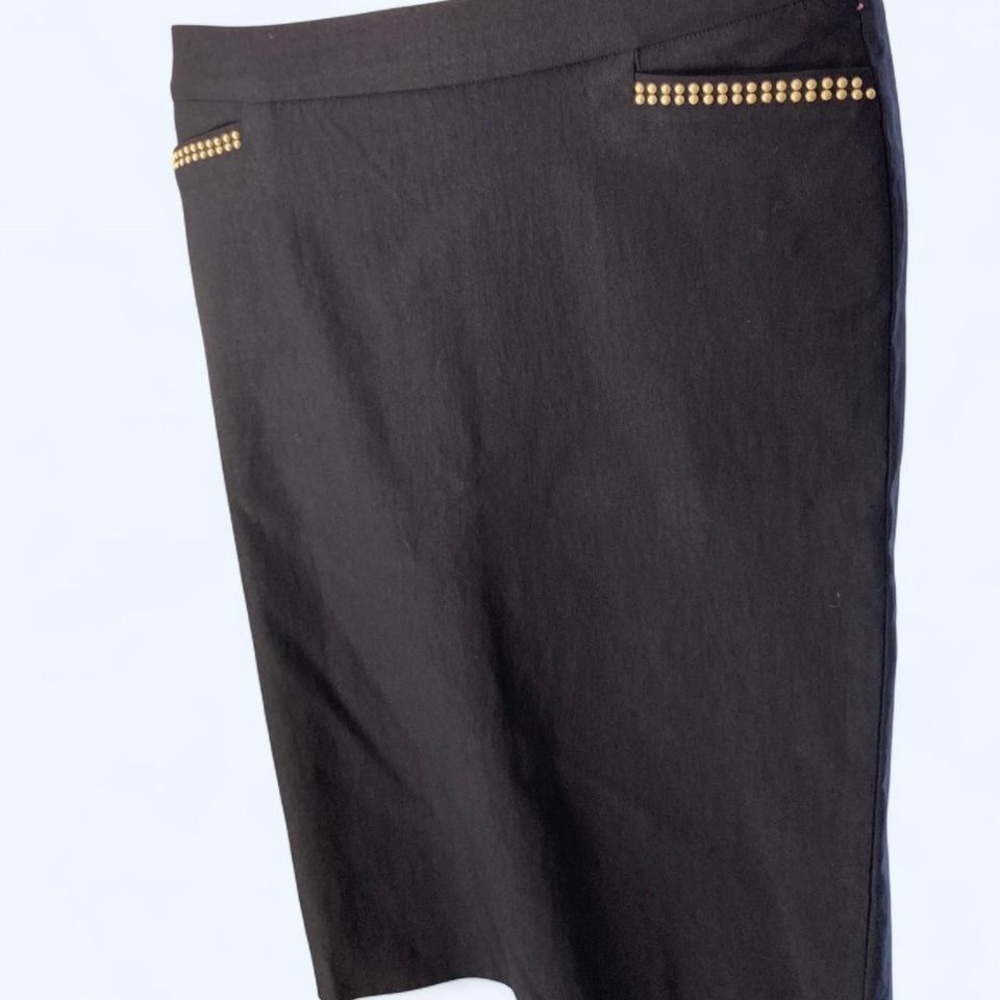 Linda Matthews black midi skirt with  studs S